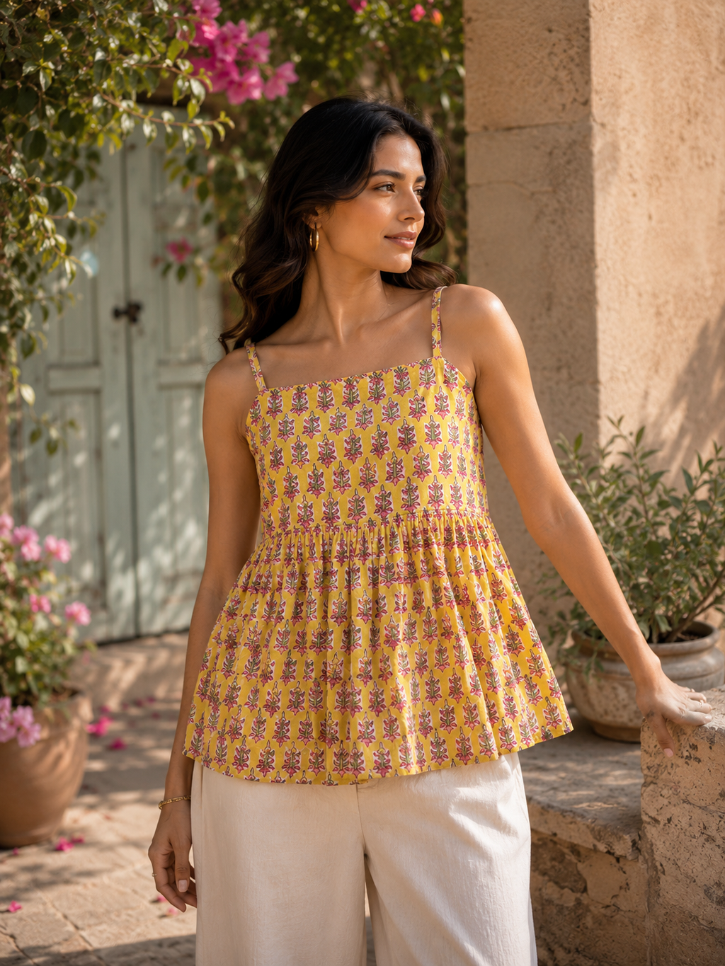 Sunshine Buti Tiered Cami Top