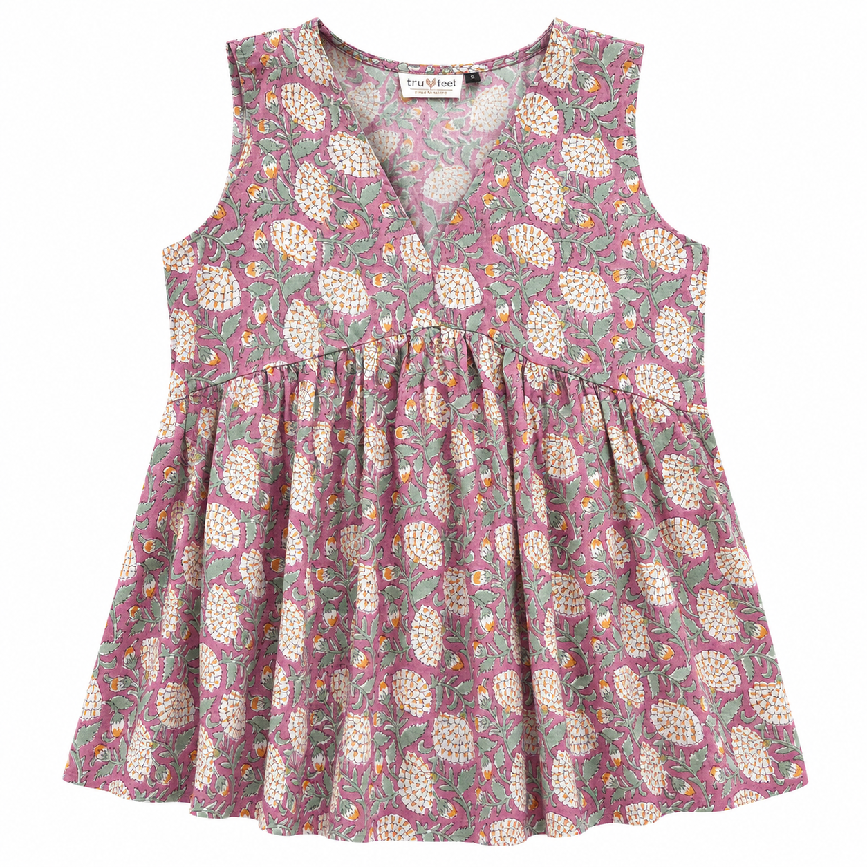 Blush bloom tunic top