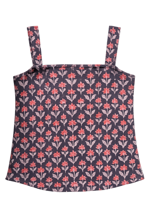 Charcoal Rose Buti Cami Top