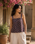 Charcoal Rose Buti Cami Top
