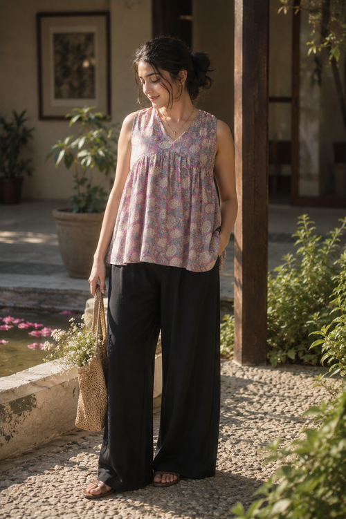 Blush bloom tunic top